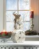 Rustic Birch Tree Snowman Figurine with Twig Lights