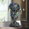 Metallic Blue Dragon on Eagle Base Light-Up Figurine