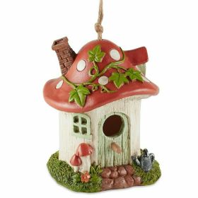 Whimsical Mushroom Cottage Birdhouse