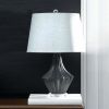 Black and Gray Porcelain Table Lamp with Linen Shade