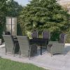 7 Piece Patio Dining Set Light Gray