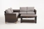 Grand Patio Outdoor Patio Sofa Conversation Set 6 PCS Furniture Set Sectional Sofa All-Weather Rattan Brown Backyard & Garden Washable Cushions Metal