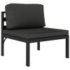 10 Piece Patio Lounge Set with Cushions Aluminum Anthracite