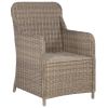 9 Piece Patio Dining Set Poly Rattan Brown