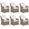 7 Piece Garden Dining Set Brown