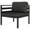 10 Piece Patio Lounge Set with Cushions Aluminum Anthracite